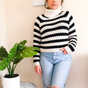 Striped turtleneck sweater